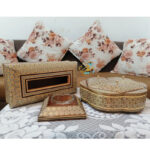 ست پذیرایی خاتم کاری شکلات خوری ،زیرسیگاری،جعبه دستمال مدل پره وارو - Image 3
