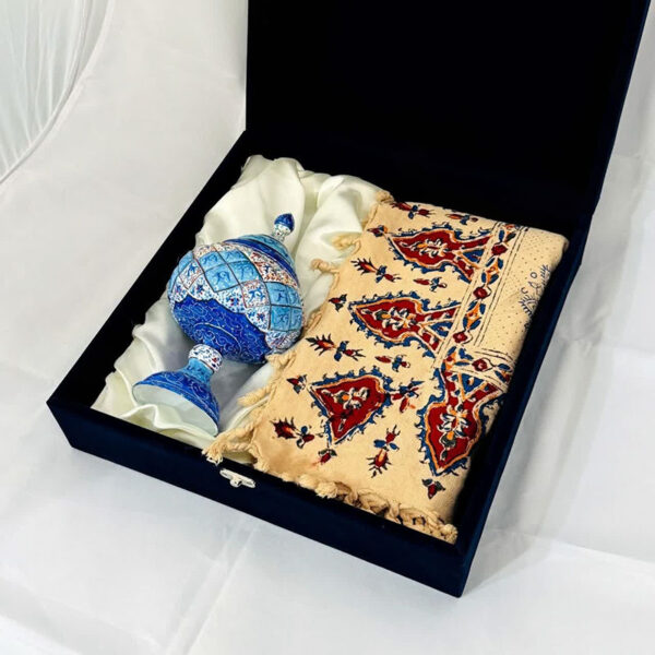 ست هدیه میناکاری شکلات خوری و رومیزی قلمکاری - Image 16