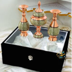 ست هدیه خاتم کاری گلدان و شکلات خوری با جعبه مخمل - Image 3
