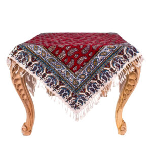 رومیزی قلمکار طرح زرشکی اعلا سایز یک متری