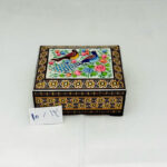 جعبه خاتم کاری استخونی مدل گل و بلبل 10در12 - Image 5