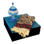 ست هدیه میناکاری شکلات خوری و رومیزی قلمکاری - Image 4