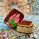جعبه جاسکه ای خاتم کاری طرح خاتون - Image 3