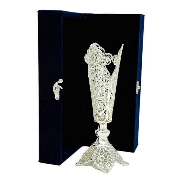 گلدان ملیله کاری با آبکاری نقره به همراه باکس هدیه نفیس(خرید مستقیم و بدون واسطه از تولیدی) - Image 13