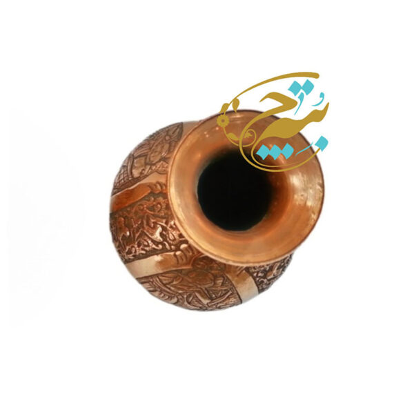 گلدان قلمزنی خمره ای طرح محفل - Image 3