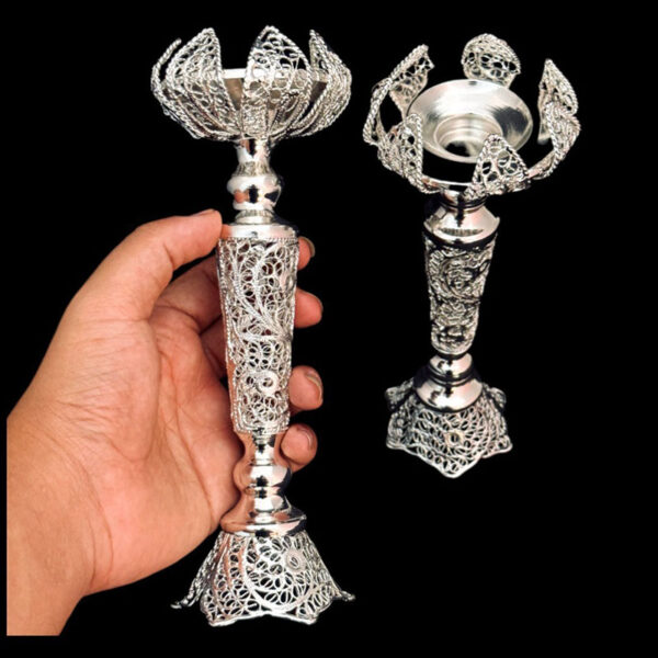 ظروف ملیله کاری شمعدان قلمی - Image 3
