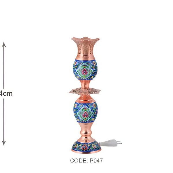 شمعدان مس و پرداز مدل لاله سایز کوچک - Image 2