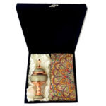 ست هدیه هدیه اداری ترمه و شکلات خوری مس و خاتم - Image 5