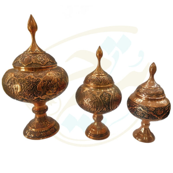 شکلات خوری پایه دار  قلمزنی مدل چهره - Image 6