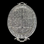 ظروف ملیله کاری سینی بیضی بزرگ - Image 3