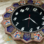 ساعت  خورشیدی خاتم کاری  گل ومرغ باصفحه مشکی - Image 8