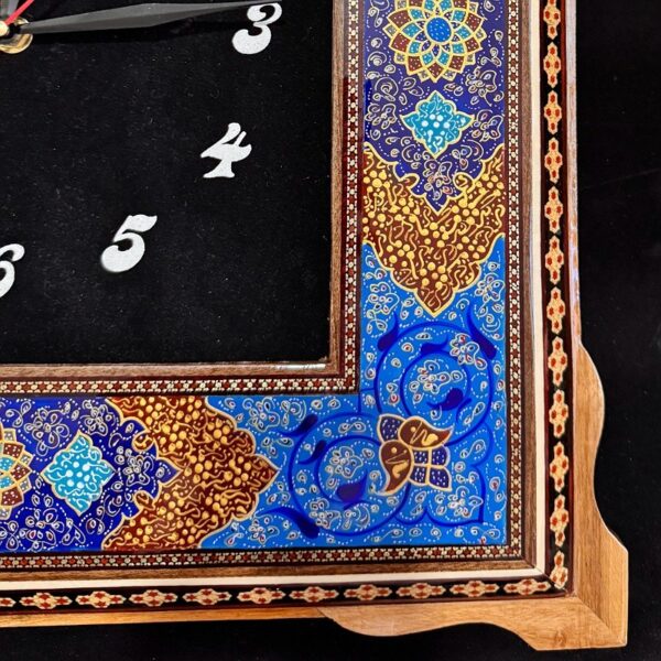 ساعت خاتم کاری تذهیب چهارگوش صفحه مربعی - Image 3