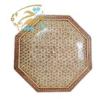 شکلات خوری (جاشکلاتی) خاتم کاری هشت گوش پره وارو سایز 17در17