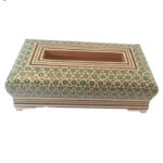 جعبه دستمال کاغذی خاتم کاری مدل تخمه سبز اعلا - Image 3