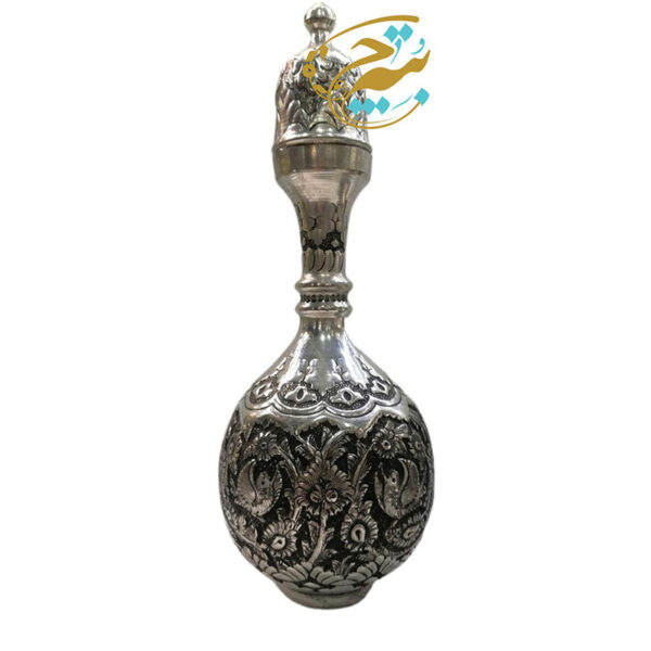 تنگ قلمزنی 32 سانتی مدل گل و مرغ - Image 3