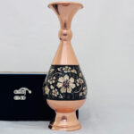 گلدان مسی الماس نقره  25 سانتی به همراه جعبه مخمل - Image 2