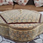 شکلات خوری یا گزخوری خاتم کاری گلی بزرگ21در21 - Image 2