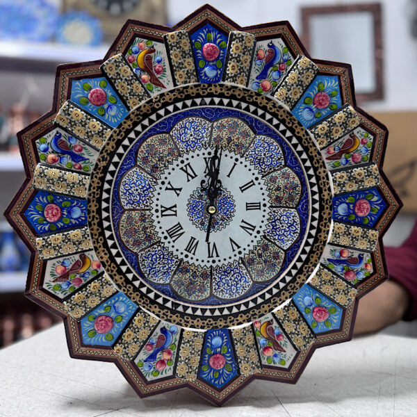 ساعت خاتم کاری گل و بلبل قطر متوسط ۴۰ - Image 4