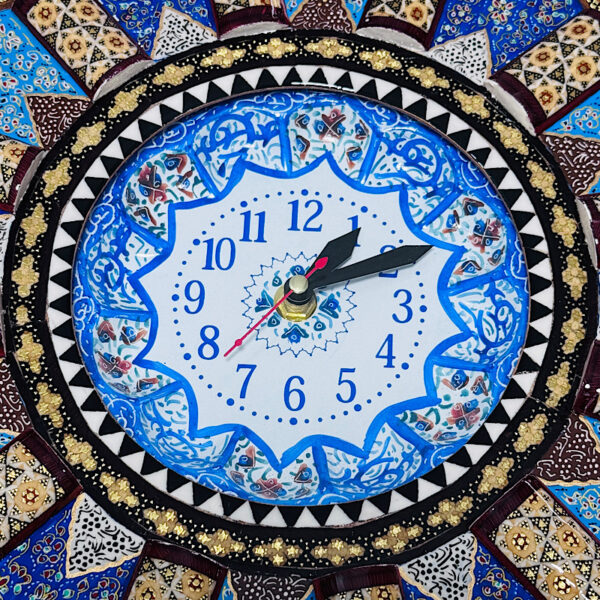 ساعت صنایع دستی خاتم کاری - Image 2