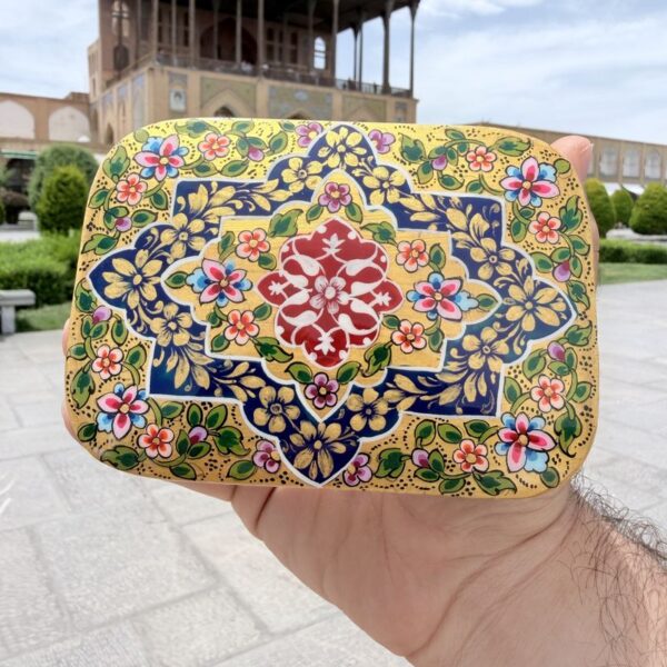 جعبه خاتم کاری جاکارتی کشویی مدل مینیاتور اسلیمی 3 - Image 9