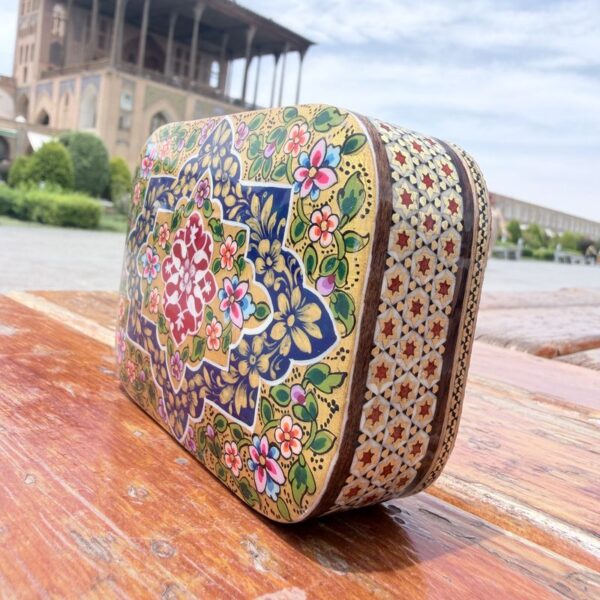 جعبه خاتم کاری جاکارتی کشویی مدل مینیاتور اسلیمی 3 - Image 6