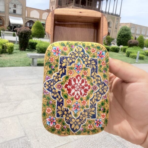 جعبه خاتم کاری جاکارتی کشویی مدل مینیاتور اسلیمی 3 - Image 4