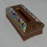 جعبه دستمال کاغذی خاتم کاری رو نقاشی - Image 3