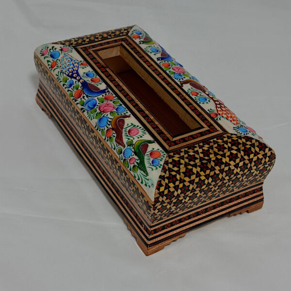 جعبه دستمال کاغذی خاتم کاری رو نقاشی - Image 3