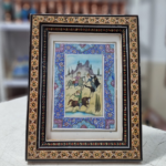 قاب خاتم کاری اصفهان به همراه فیبر نقاشی مینیاتور ۱۸در۲۳ - Image 4