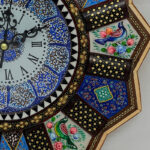 ساعت صنایع دستی خاتم کاری گل و بلبل ۳۵ - Image 2