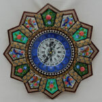 ساعت صنایع دستی خاتم کاری گل و بلبل ۳۵ مدل ۲