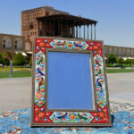 آینه خاتم کاری به همراه نقاشی گل و مرغ ۲8در۳۴ - Image 3