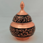 قندان مسی الماس تراش به همراه جعبه مخمل - Image 6