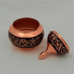 قندان مسی الماس تراش به همراه جعبه مخمل - Image 3