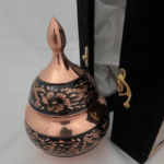 قندان مسی الماس تراش به همراه جعبه مخمل - Image 2