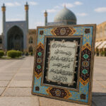 قلمزنی طرح ان یکاد با قاب مینیاتور تذهیب 28در34