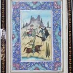 قاب خاتم کاری اصفهان به همراه فیبر نقاشی مینیاتور ۱۸در۲۳ - Image 2