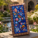 جعبه خاتم کاری استخونی مدل گل و مرغ سایز 11در21