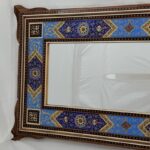آینه دکوراتیو قدی خاتم کاری با قاب نقاشی مینیاتور تذهيب 42در72 - Image 4