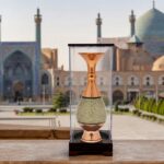 گلدان خاتم کاری به همراه پلکسی