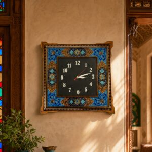 ساعت خاتم کاری تذهیب چهارگوش صفحه مربعی
