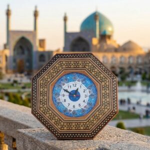 ساعت خاتم کاری هشت گوش ستاره قطبی با صفحه میناکاری