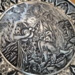بشقاب قلمزنی مسی بیست سانتی مجلس بزم مولانا - Image 2