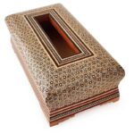 جعبه دستمال کاغذی خاتم کاری - Image 5