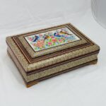 جعبه قرآن خاتم کاری اعلاء ( جا قرآنی ) گل و بلبل - Image 3