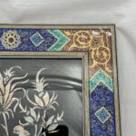 تابلو قلمزنی با قاب خاتم کاری اسلیمی سایز 30در40 - Image 3