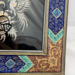 تابلو قلمزنی با قاب خاتم کاری اسلیمی سایز 30در40 - Image 2
