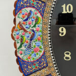 ساعت دیواری خاتم کاری مدل بیضی طرح گل و مرغ 50در60 - Image 8