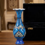 پک میناکاری گلدان ۱۶ و قندان مسی - Image 5