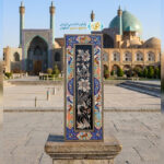 تابلو قلم زنی عمودی 20در55 سانتی با قاب مینیاتوری